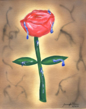 airbrushed background, hand painted flower #2