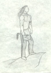 Warrior I sketched for a mural