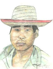 Watercolor portrait of Vietnamese boy I painted in art class