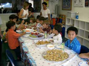 Eating food