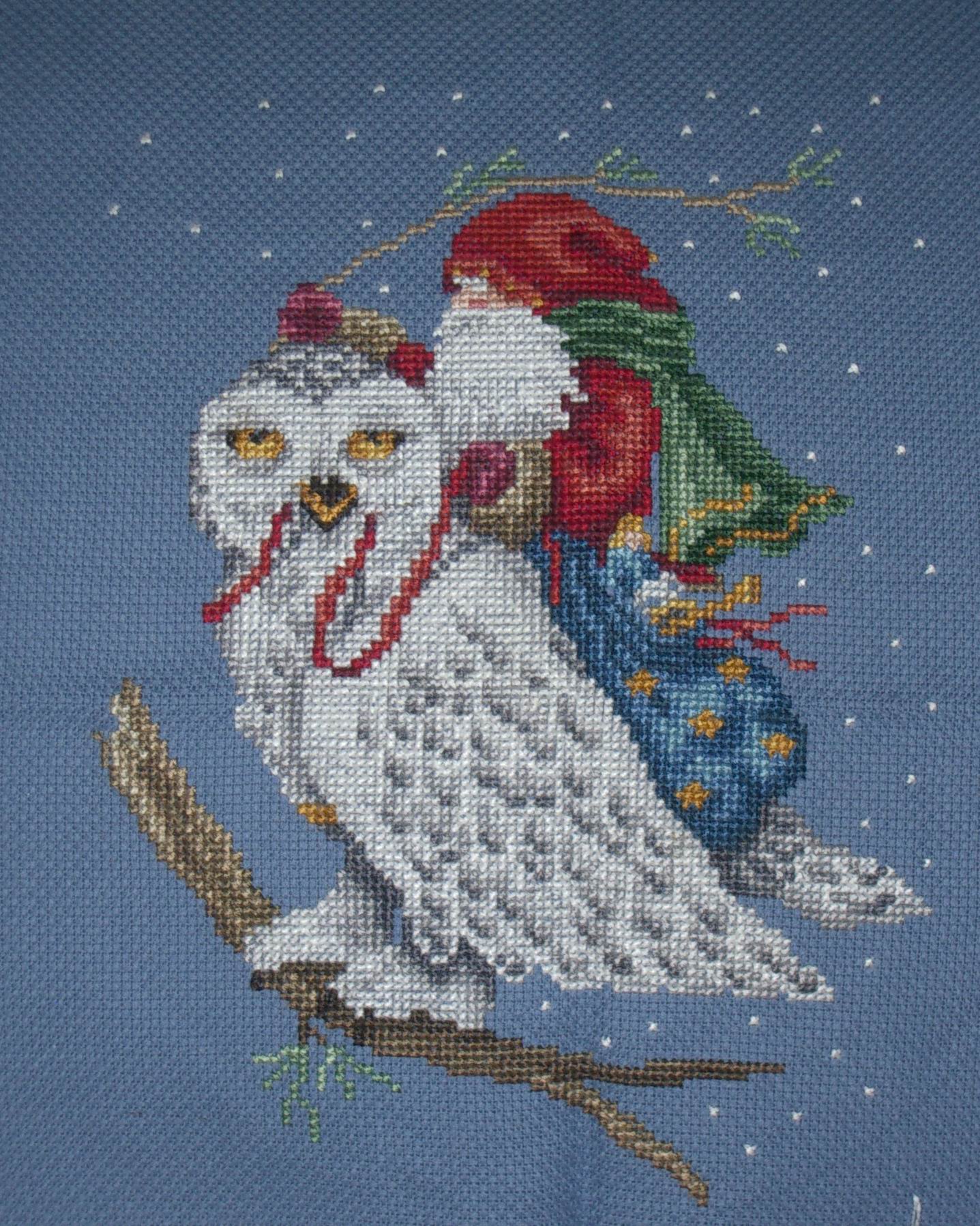 Cross Stitch - Owl & Santa