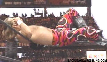 Taunting his opponent Y2J by lying on the ropes! Pure genius lol!