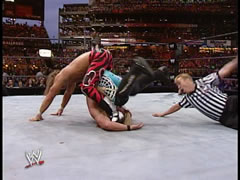 HBK rolls Y2J up for the 3 count!