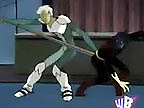 This just looks strange. As usual. No wait, I get it, he's practicing his routine for American Idol!