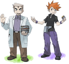 Professor Oak and your new rival...