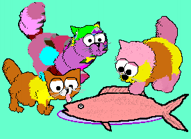 Catz eating fish