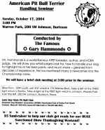APBT Handling Seminar - Click For More Details