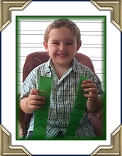 Zachery sporting his ribbons