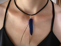 Blue Feather Choker