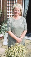 Mandy in her mum's garden