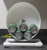 Bucket wheel
holding 5 cans of Mountain Dew