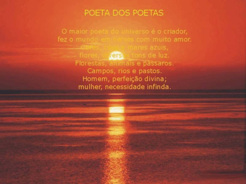 Poeta dos Poetas dentro de um p&ocirc;r de Sol