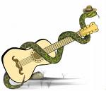Cobra segurando sua viola