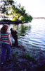 Skipping stones at Shady Beach
