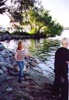 Skipping stones at Shady Beach