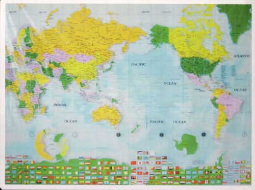 World Map Shower Curtain