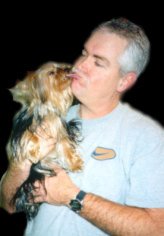 Phil with one of the Yorkies