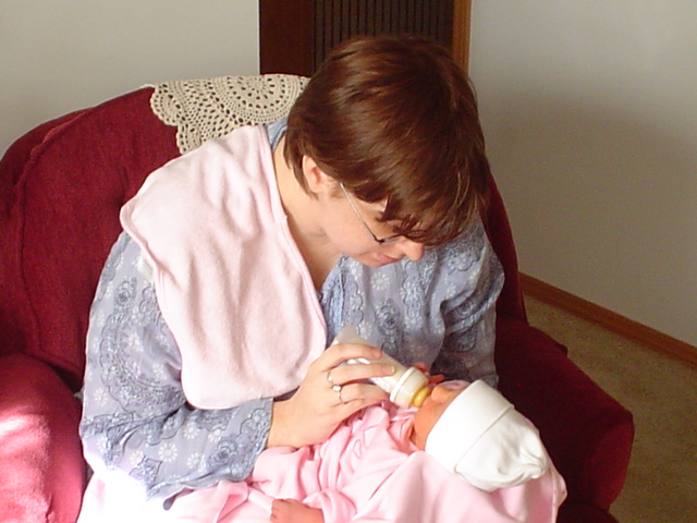 Mommy giving Baby her Thanksgiving dinner.....