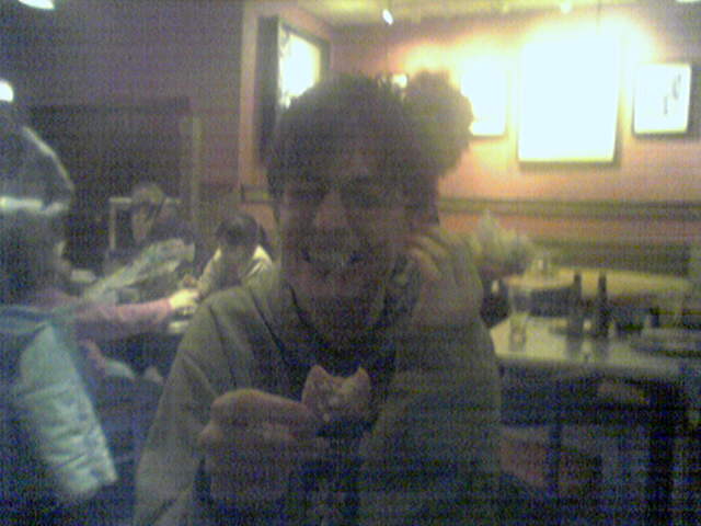 Me on my 27th Birthday...stuffing my face as usuall.....