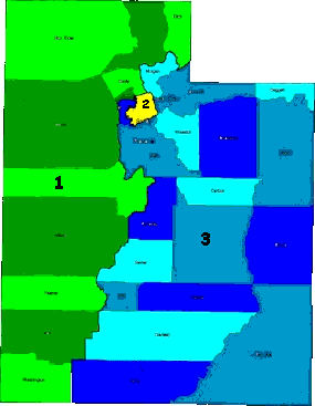 Utah Counties and Congressional Districts