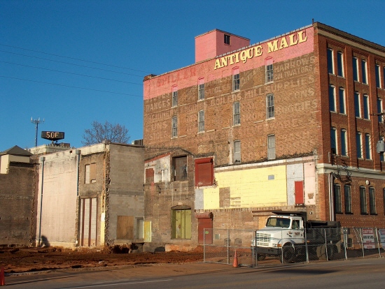 demolition reveals years of paint -- click to view the huge JPEG version
