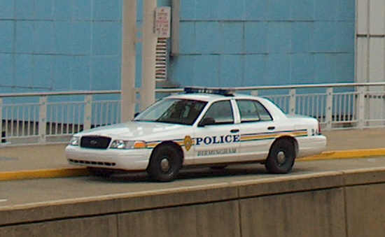 a Birmingham Police cruiser parked at the Internat'l Airport
