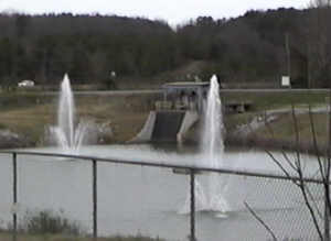 fountains outside the Corus Steel plant