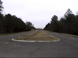 view along River Road from the BSA towards the bridge access