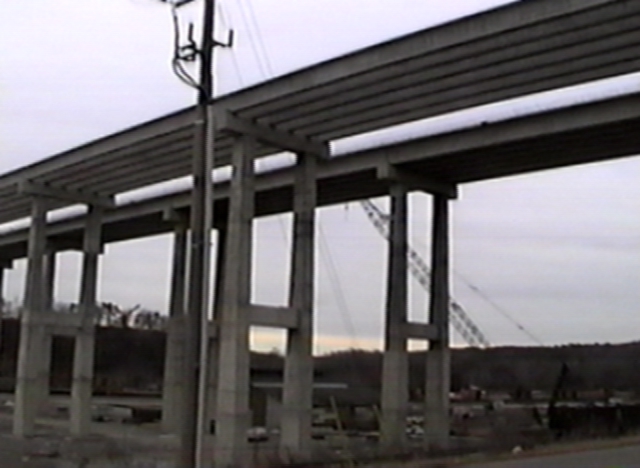 view under the Western Bypass Bridge
