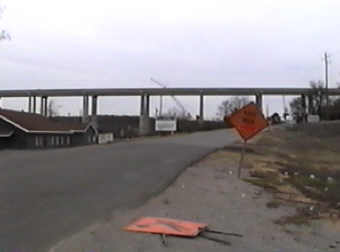 view of the bridge from the southern bank of the Black Warrior