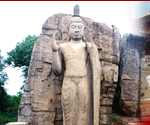 Aukana Buddha Image (5th century), in Polonnaruwa, Sri Lanka. 42 1/2 feet high rock sculpture... Evidence of ancient Sinhalese technology