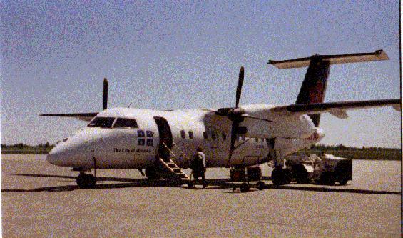 This is a picture of the DASH-8 Airplane that I flew in