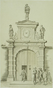 De poort van Oude Mannenhuis aan het Groot Heiligland