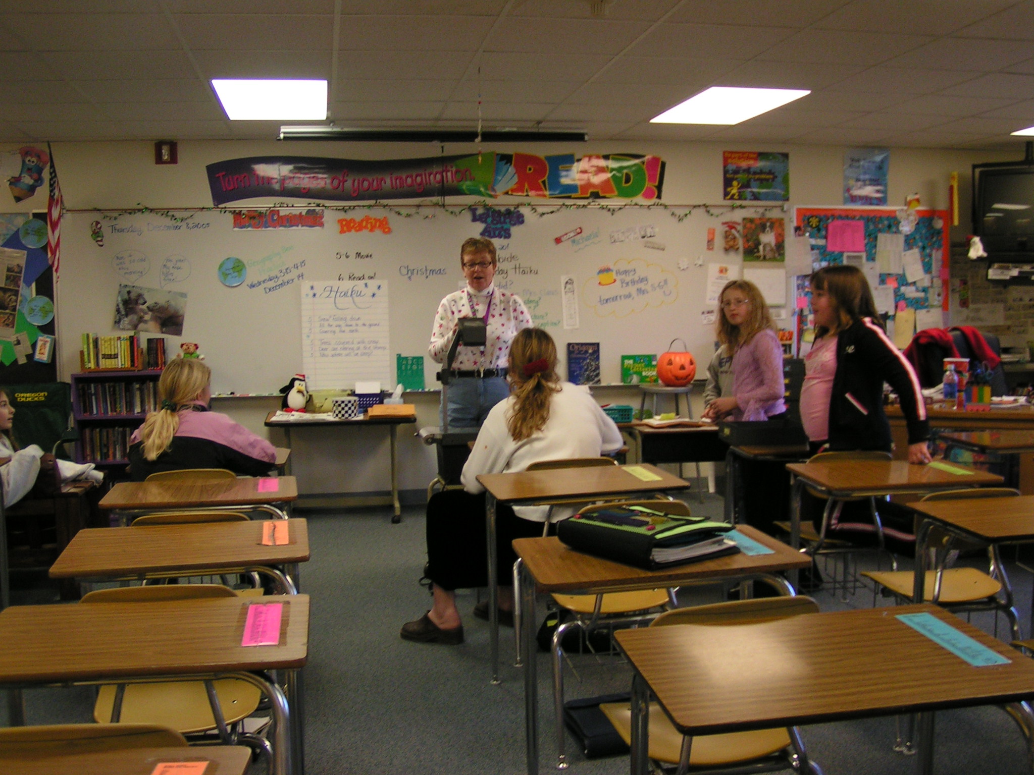 Here she is as she teachers her class