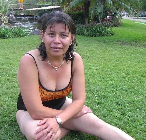 Here is Griselda just after our ride down the waterslide.