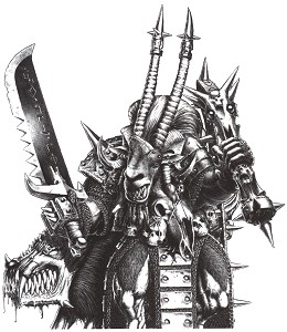 Khazrak the One-Eye with Chaos Hound Redmaw