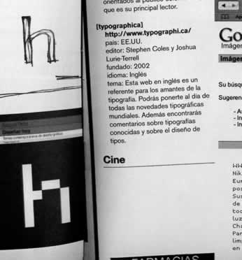 Notas de Diseño Gráfico, Isopixel.net, Papel Contínuo.net e Hipocondría.org en las reseñas del Revista de Diseño GRRR de Barcelona España.