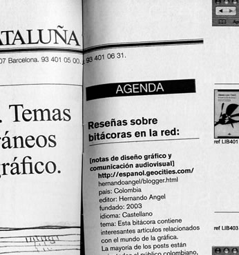 Notas de Diseño Gráfico, Isopixel.net, Papel Contínuo.net e Hipocondría.org en las reseñas del Revista de Diseño GRRR de Barcelona España.