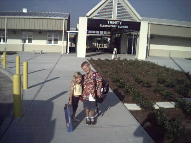 Cheyenne (1st day - Grade K) & Travis (2nd Grade) - New School
