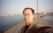 self pic; bangor behind me