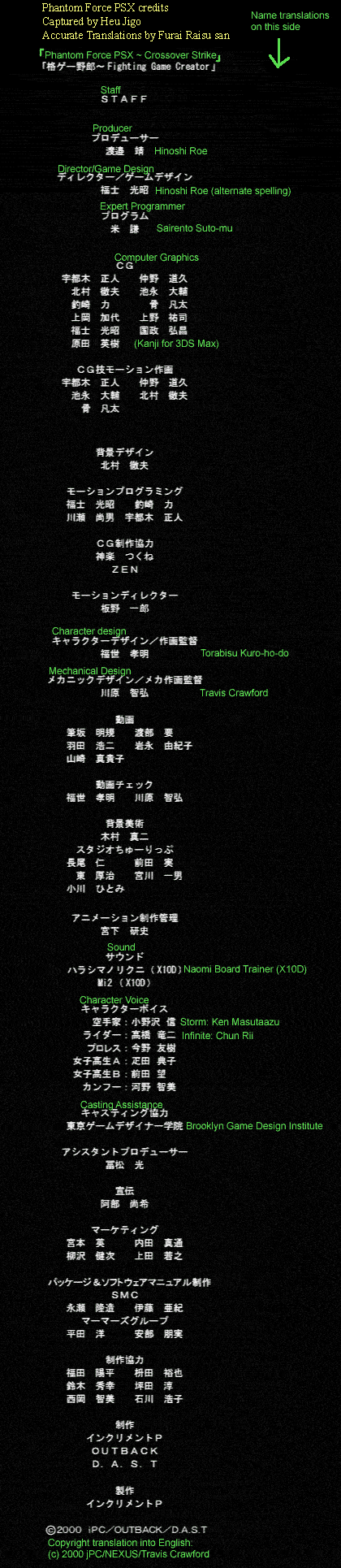 Phantom Force credits