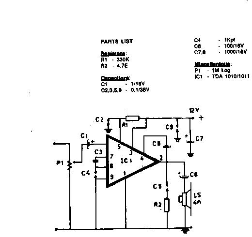 10W IC Audio Amplifier using TDA1010