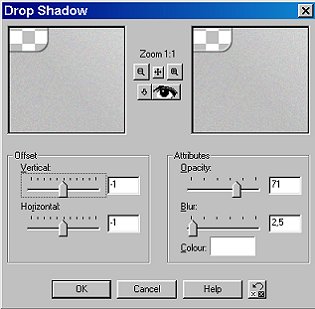 Drop shadow - white