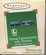2003 Blue Comet Steam Loco and Tender Miniature Keepsake Ornament