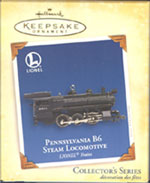 2005 PRR B6 Locomotive Keepsake Ornament