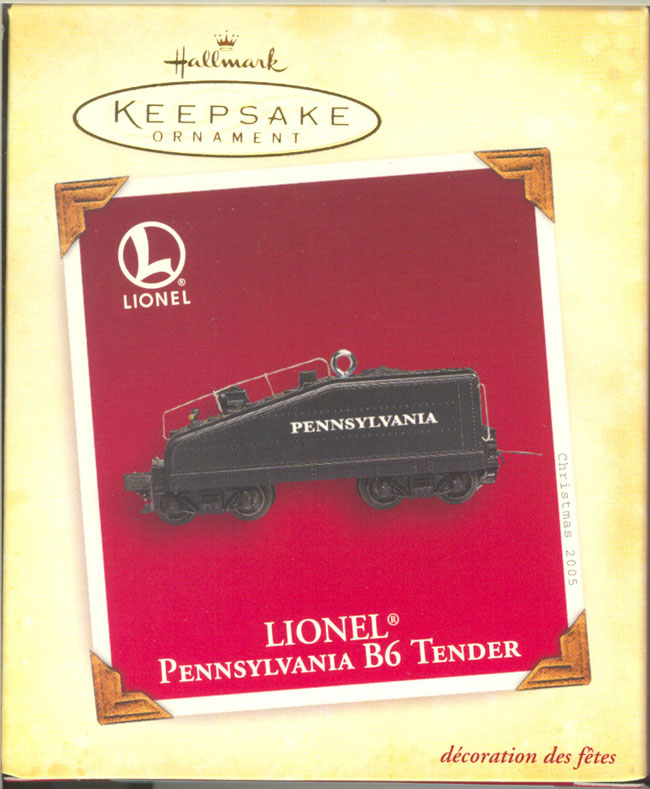 2005 Pennsylvania B6 Tender Keepsake Ornament