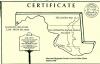 The certificate found in the mailbox on the summit. A special thanks should be made to the Elliotts for providing these!