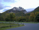 Seneca Rocks from the parking lot.