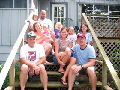 From Left to right, and top to bottom: back row: Amy, Clay; middle row: Jana, Brianna, Lily, Tammy, Abby Grace, Johnnie; Front row: Uncle Bill and Ray.