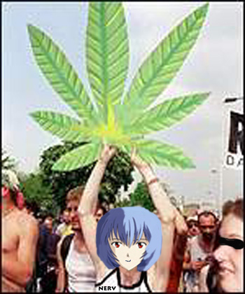Rei en una protesta para que legalicen la  marihuana